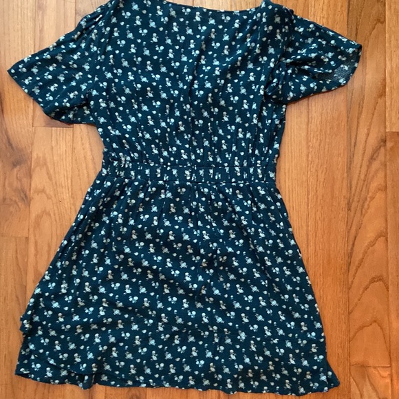 Xhilaration Teal Floral Keyhole Mini Dress - Picture 5 of 10